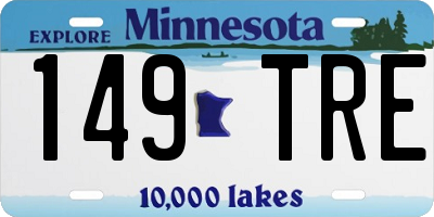MN license plate 149TRE