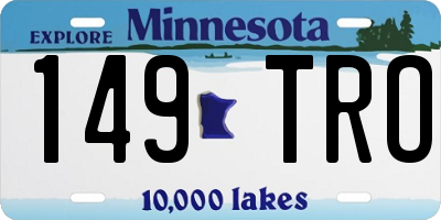 MN license plate 149TRO