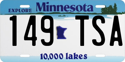 MN license plate 149TSA
