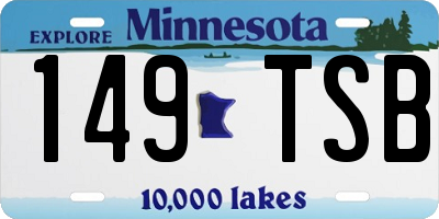 MN license plate 149TSB