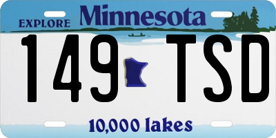 MN license plate 149TSD