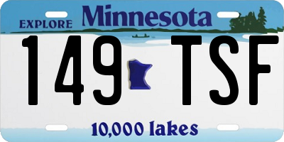 MN license plate 149TSF