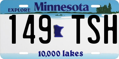 MN license plate 149TSH