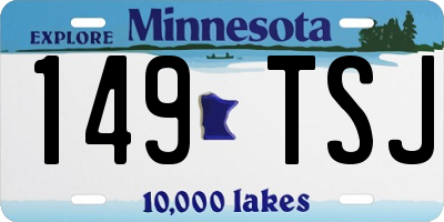 MN license plate 149TSJ