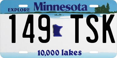 MN license plate 149TSK