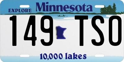 MN license plate 149TSO