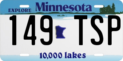 MN license plate 149TSP