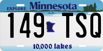 MN license plate 149TSQ