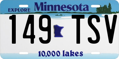 MN license plate 149TSV