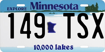 MN license plate 149TSX