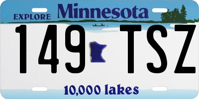 MN license plate 149TSZ