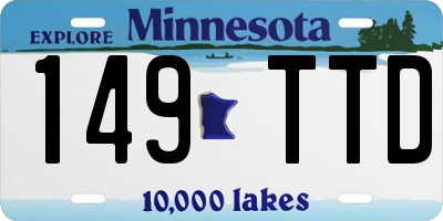 MN license plate 149TTD