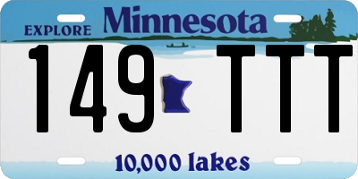MN license plate 149TTT