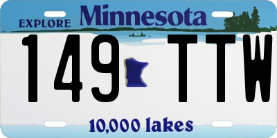 MN license plate 149TTW