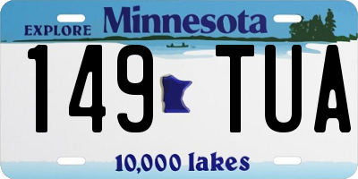 MN license plate 149TUA