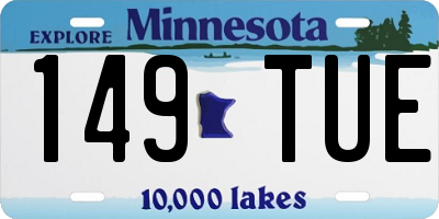 MN license plate 149TUE