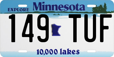 MN license plate 149TUF