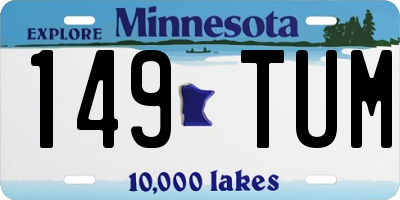 MN license plate 149TUM