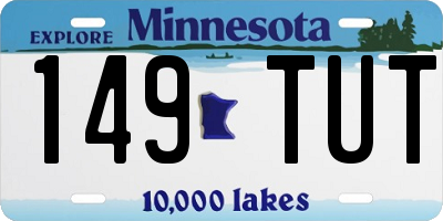 MN license plate 149TUT