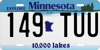 MN license plate 149TUU
