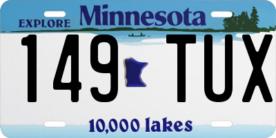 MN license plate 149TUX