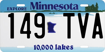 MN license plate 149TVA