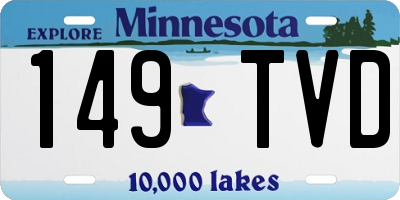 MN license plate 149TVD