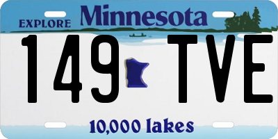 MN license plate 149TVE
