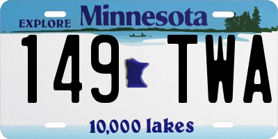 MN license plate 149TWA