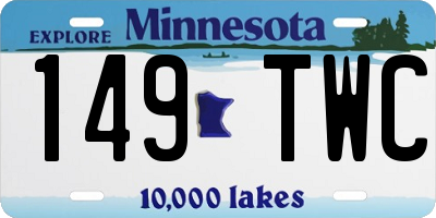 MN license plate 149TWC