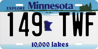 MN license plate 149TWF