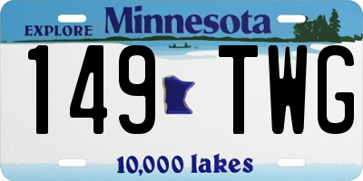 MN license plate 149TWG