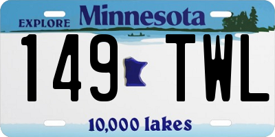 MN license plate 149TWL