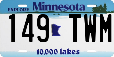 MN license plate 149TWM