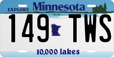MN license plate 149TWS