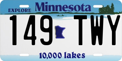 MN license plate 149TWY