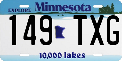 MN license plate 149TXG