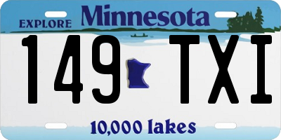 MN license plate 149TXI