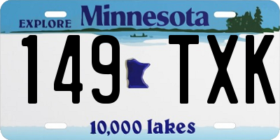 MN license plate 149TXK