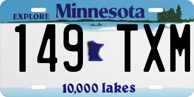 MN license plate 149TXM