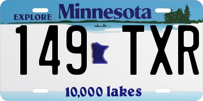 MN license plate 149TXR