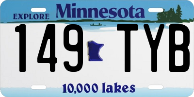 MN license plate 149TYB