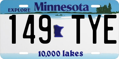 MN license plate 149TYE