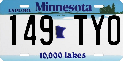 MN license plate 149TYO