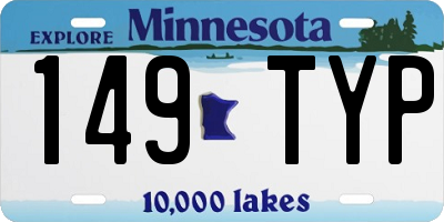 MN license plate 149TYP