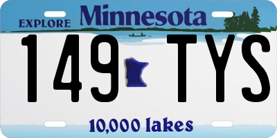 MN license plate 149TYS