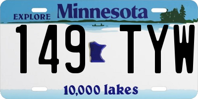 MN license plate 149TYW