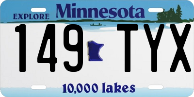MN license plate 149TYX