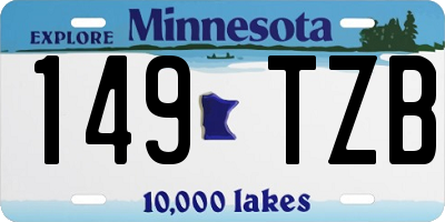 MN license plate 149TZB
