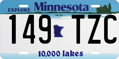 MN license plate 149TZC
